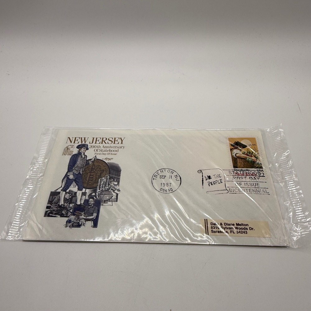 1987 New Jersey 200th Anniversary Statehood First Day of Issue FDC Envelope